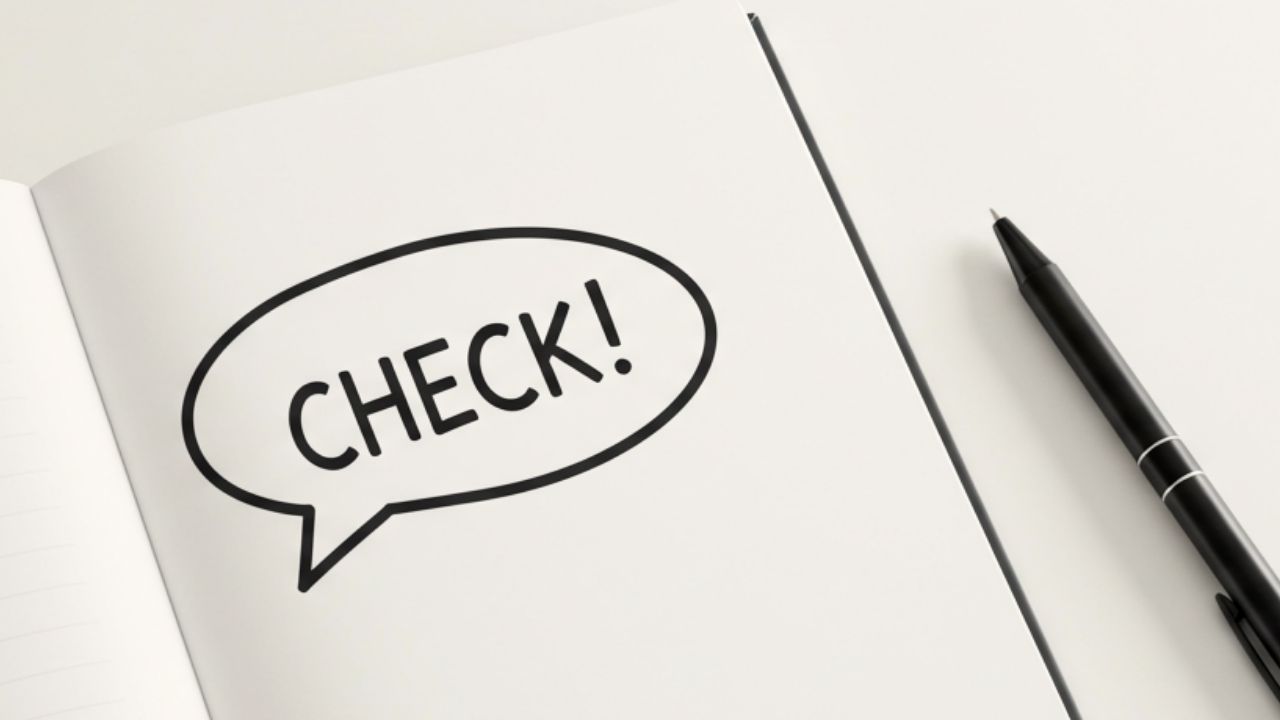 「CHECK!」と書かれたノート。酸素不足による症状を知り、早めの対策を取ることが重要。