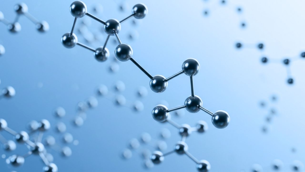 鉄分の働きを示す分子構造のイメージ。鉄分は赤血球の構成成分として、貧血による眠気の予防に欠かせない栄養素
