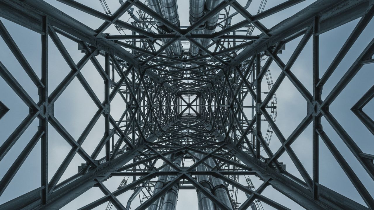 鉄の構造物を下から見上げたイメージ。体内に鉄が過剰に蓄積される鉄過剰症は、見えにくいが深刻な健康リスクを伴う