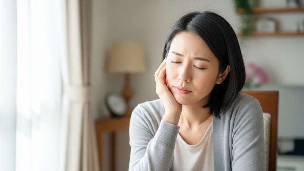 鉄不足による貧血の症状:めまいや倦怠感などの体調不良を感じる女性