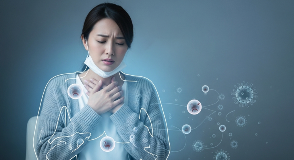 ウイルスから体を守る免疫システムの仕組みと、貧血が及ぼす影響の図解